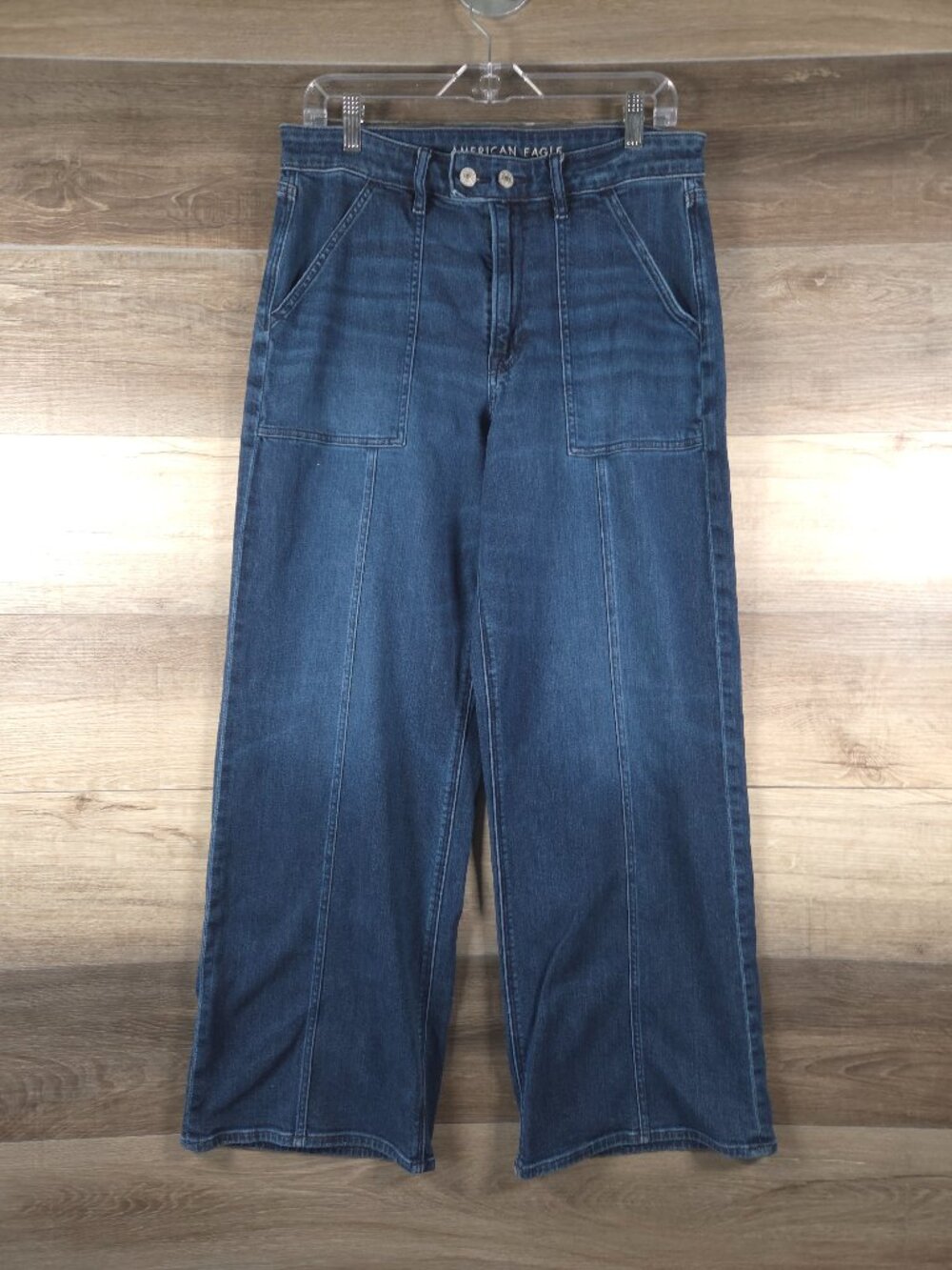 American Eagle Super High Rise Baggy Wide Leg Jeans Women's 12 Regular